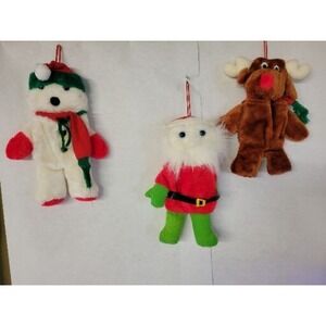 Vintage 1981 Hallmark Set Of 3 Hanging Plush Christmas Stocking Bag